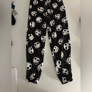 Black jack skelington halloween cuffed pajama pants